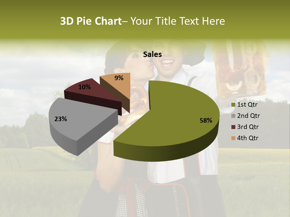 Field Couple Kiss PowerPoint Template