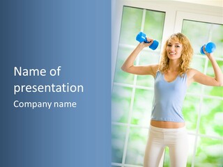 People Pumping Weight PowerPoint Template