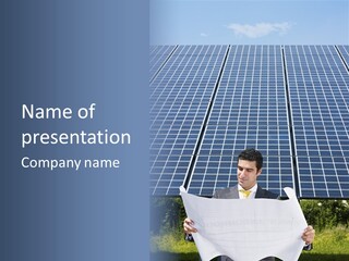 Blueprint Solar Power  PowerPoint Template