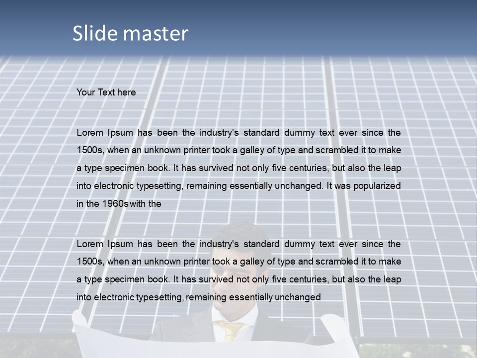 Blueprint Solar Power  PowerPoint Template