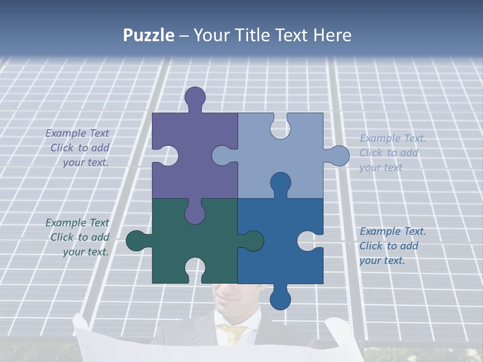 Blueprint Solar Power  PowerPoint Template