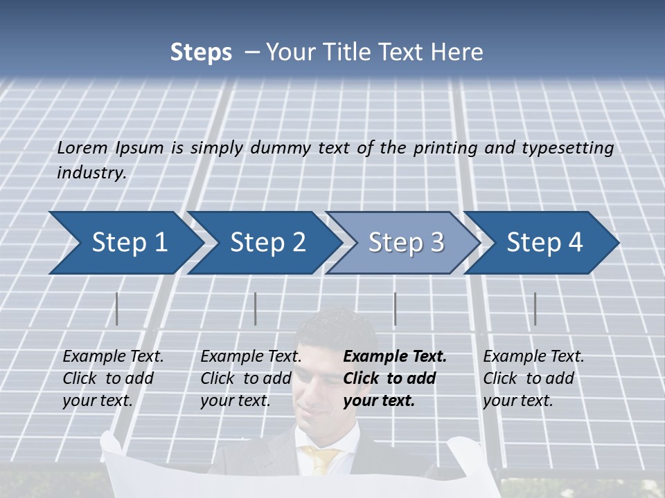 Blueprint Solar Power  PowerPoint Template
