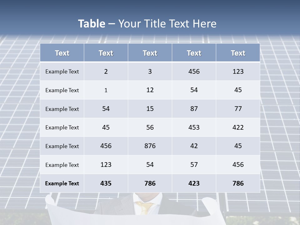 Blueprint Solar Power  PowerPoint Template