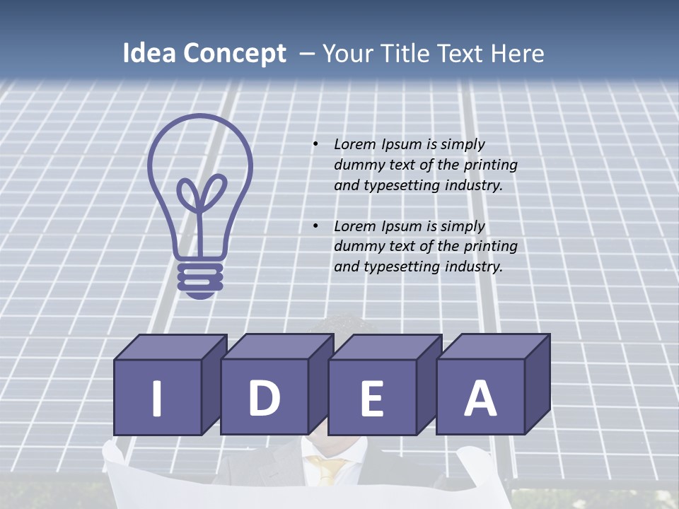 Blueprint Solar Power  PowerPoint Template