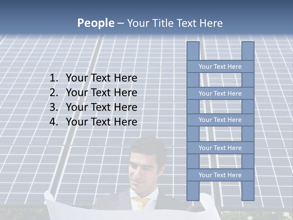 Blueprint Solar Power  PowerPoint Template