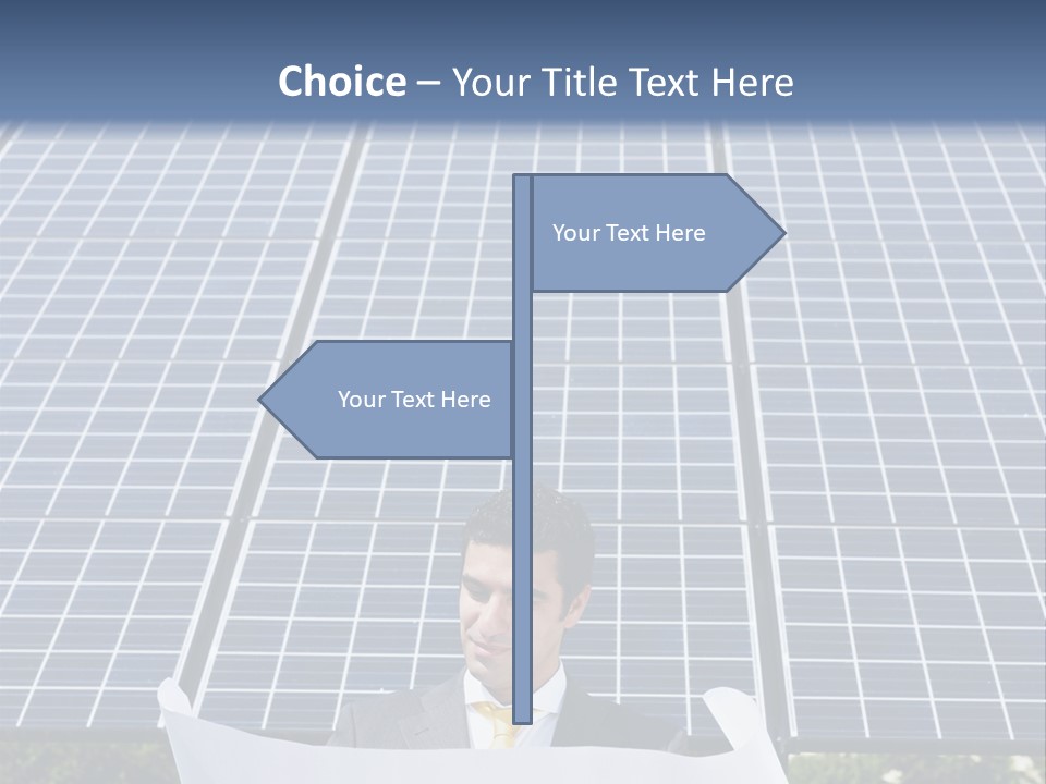 Blueprint Solar Power  PowerPoint Template