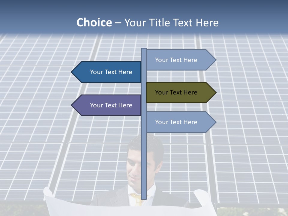 Blueprint Solar Power  PowerPoint Template