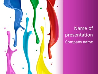 Magenta Colour Dip PowerPoint Template