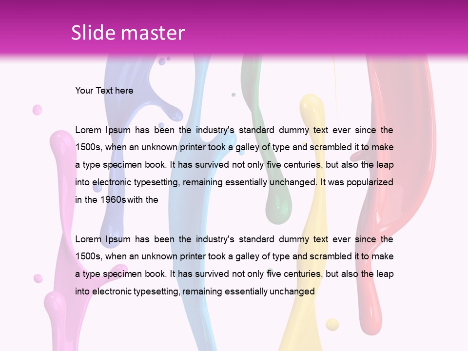 Magenta Colour Dip PowerPoint Template