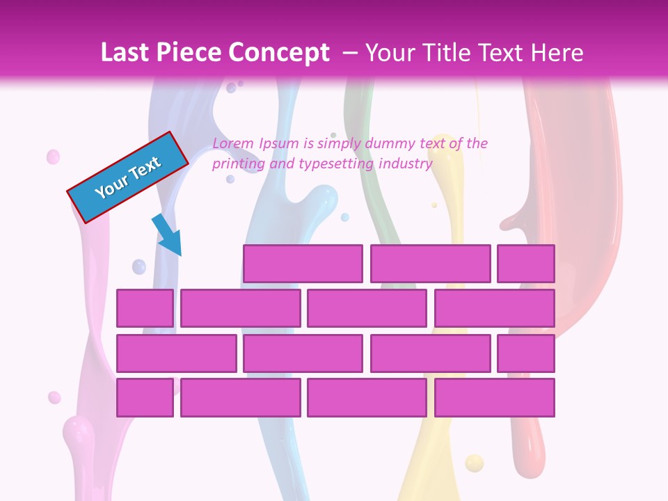 Magenta Colour Dip PowerPoint Template