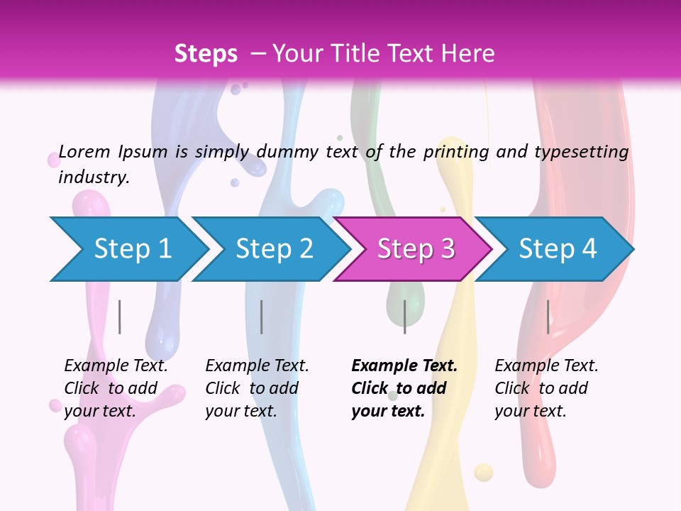 Magenta Colour Dip PowerPoint Template