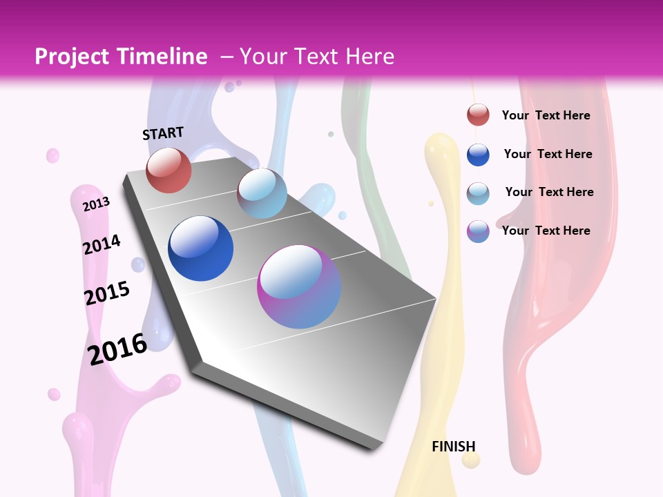 Magenta Colour Dip PowerPoint Template
