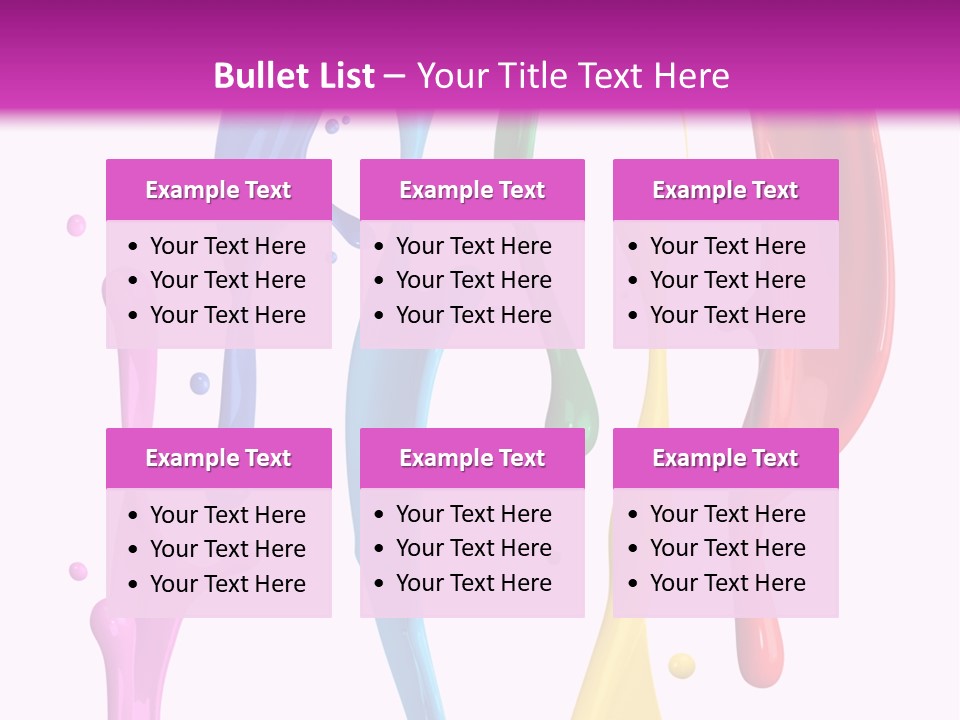 Magenta Colour Dip PowerPoint Template