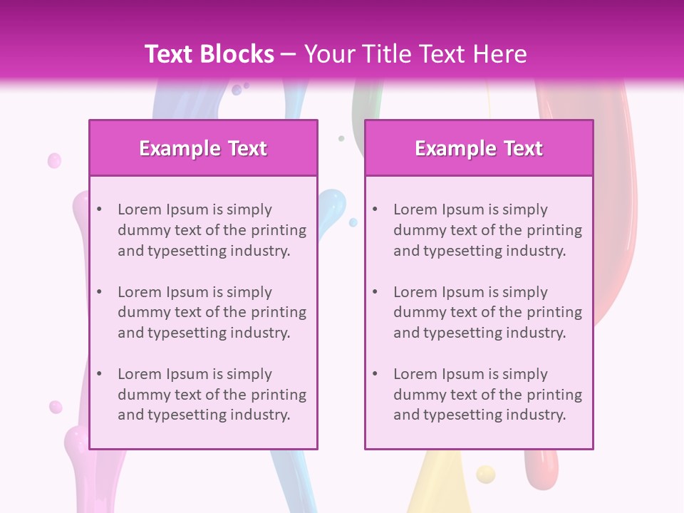 Magenta Colour Dip PowerPoint Template