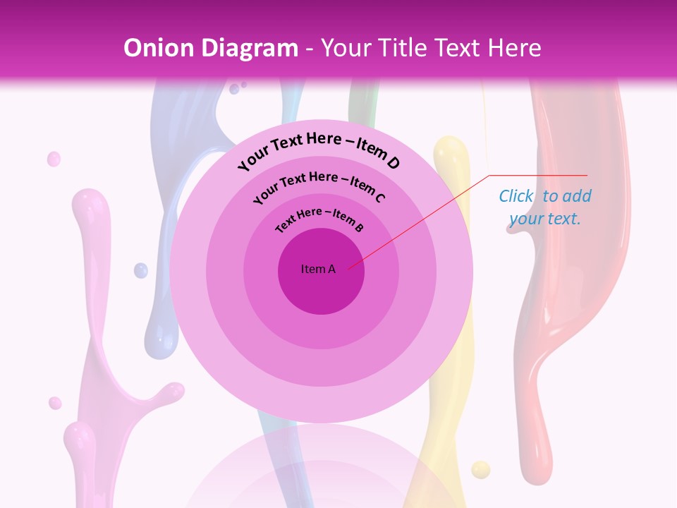 Magenta Colour Dip PowerPoint Template