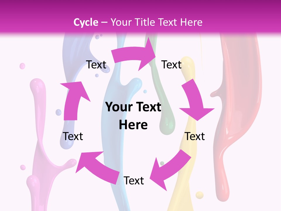 Magenta Colour Dip PowerPoint Template