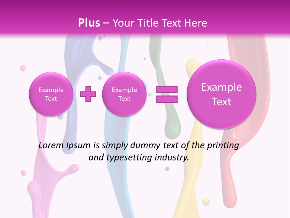 Magenta Colour Dip PowerPoint Template