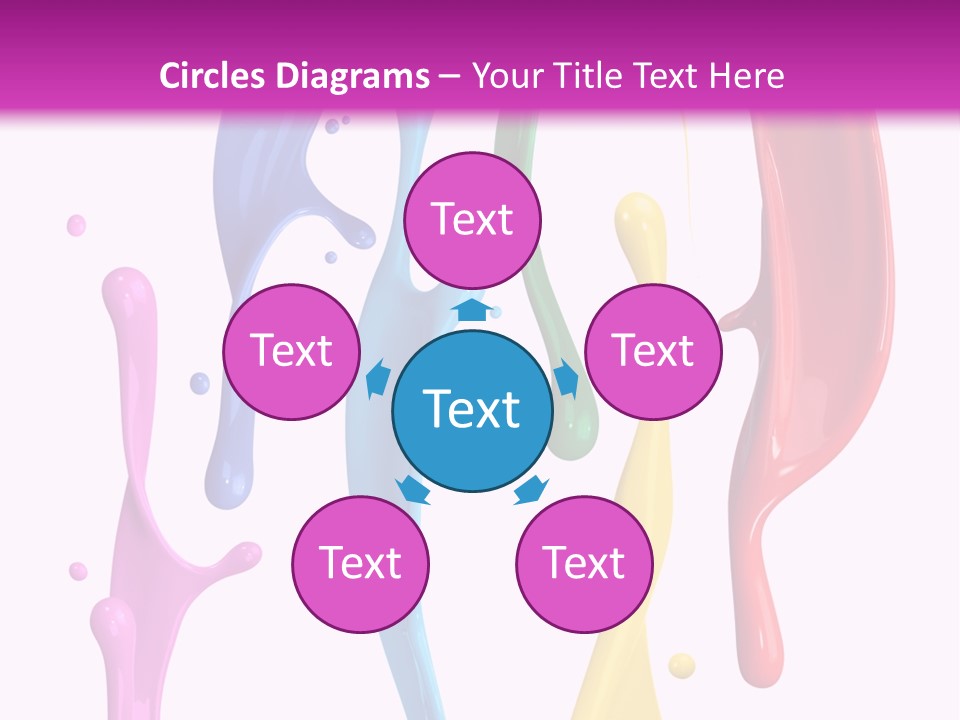 Magenta Colour Dip PowerPoint Template