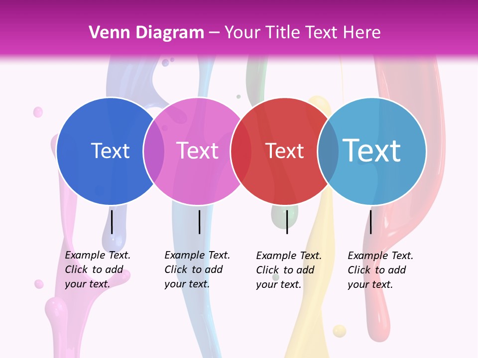 Magenta Colour Dip PowerPoint Template