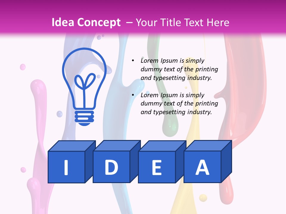 Magenta Colour Dip PowerPoint Template
