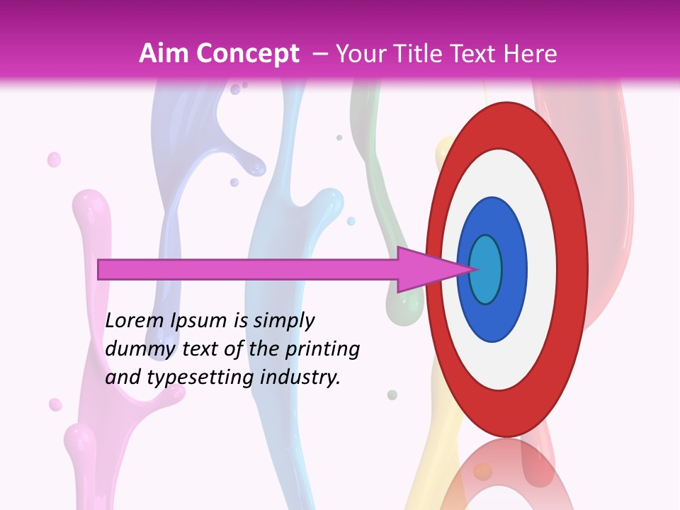 Magenta Colour Dip PowerPoint Template