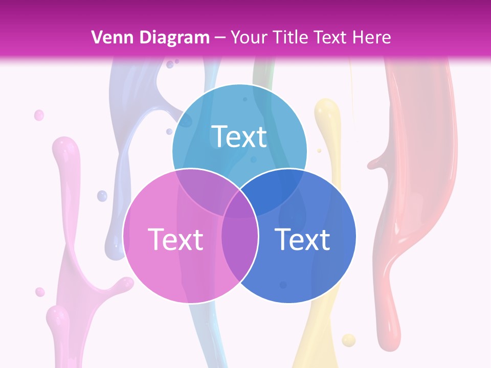 Magenta Colour Dip PowerPoint Template