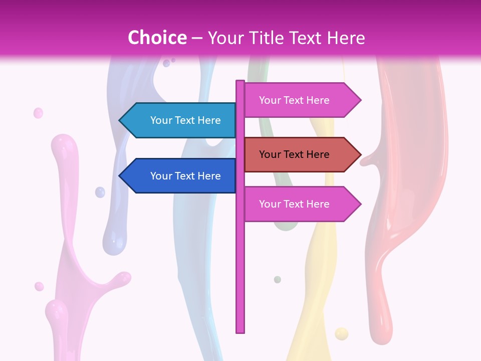 Magenta Colour Dip PowerPoint Template