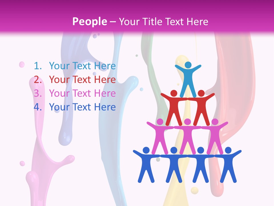 Magenta Colour Dip PowerPoint Template