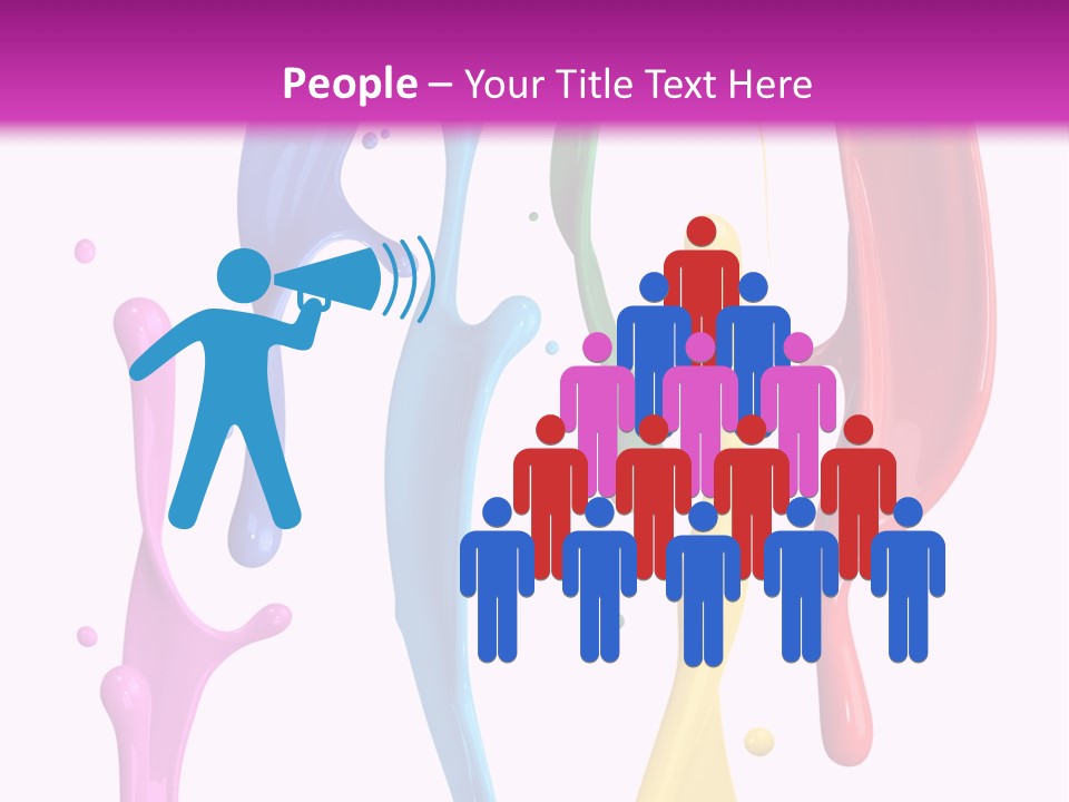 Magenta Colour Dip PowerPoint Template