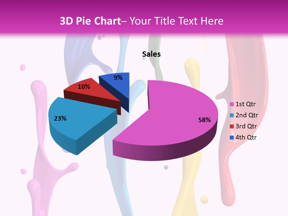 Magenta Colour Dip PowerPoint Template