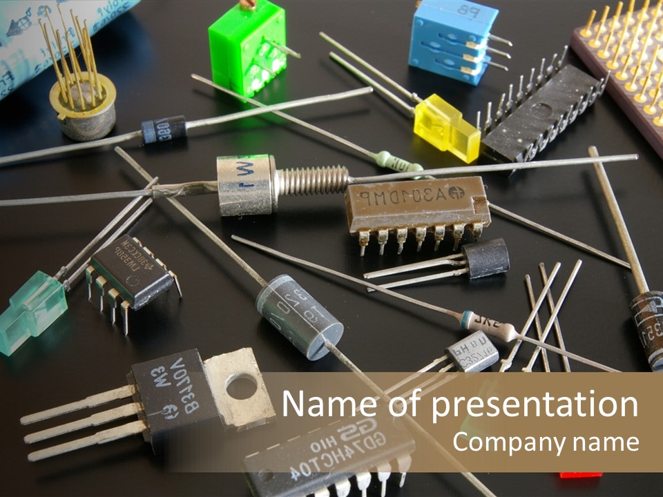 Electric Capacitor Led PowerPoint Template