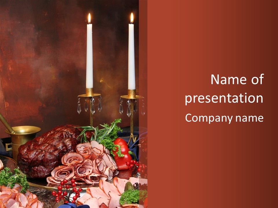 Holiday Meat Vegetable PowerPoint Template