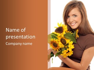 Background Bouquet Happy PowerPoint Template