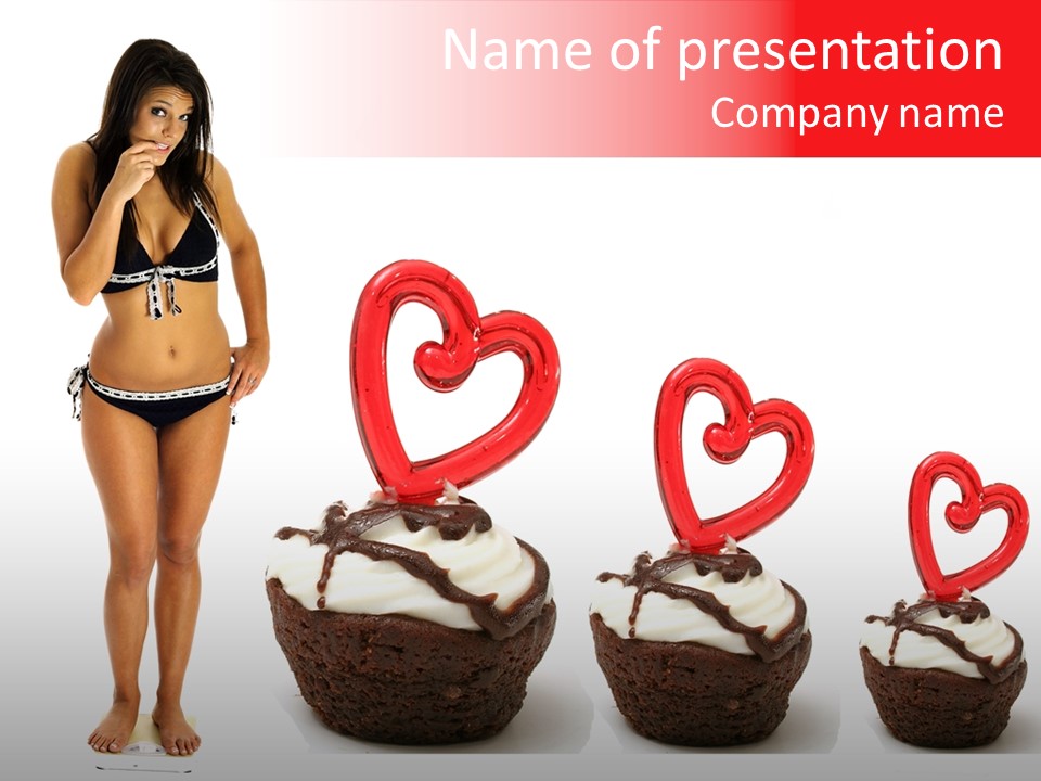 Girl Isolated Female PowerPoint Template