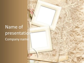 Ornamentation Lace Sepia PowerPoint Template