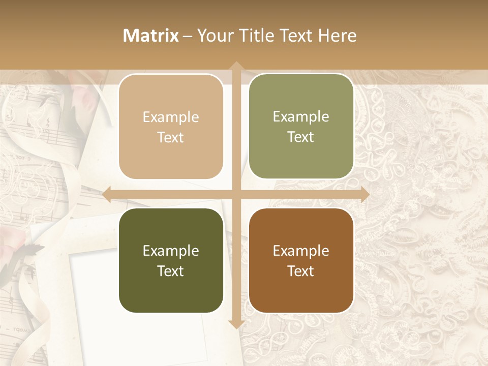 Ornamentation Lace Sepia PowerPoint Template