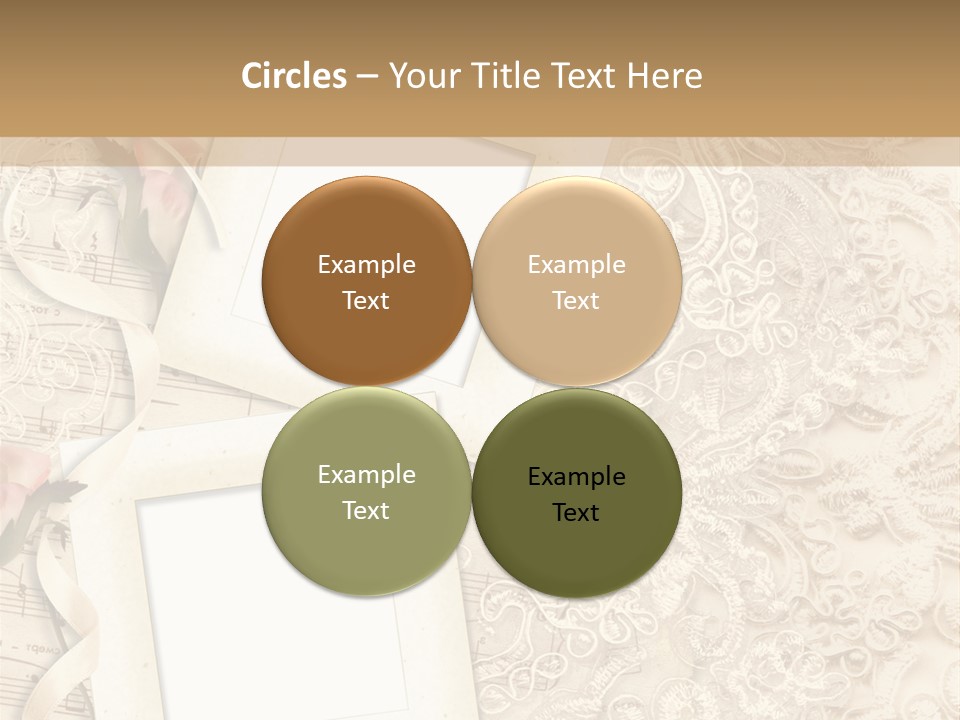 Ornamentation Lace Sepia PowerPoint Template