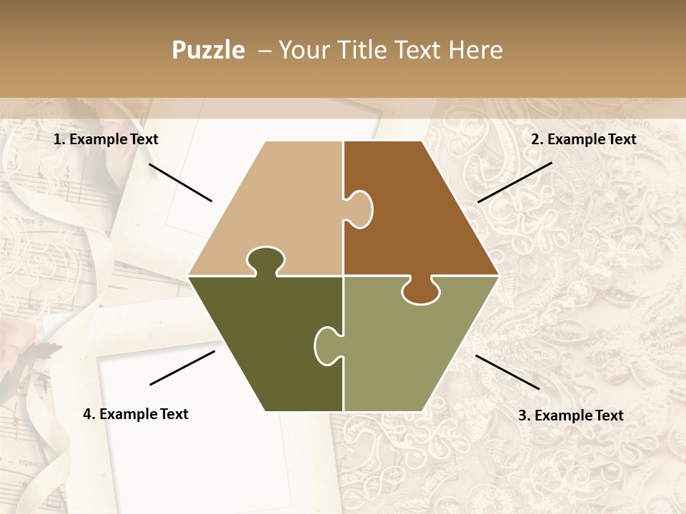 Ornamentation Lace Sepia PowerPoint Template