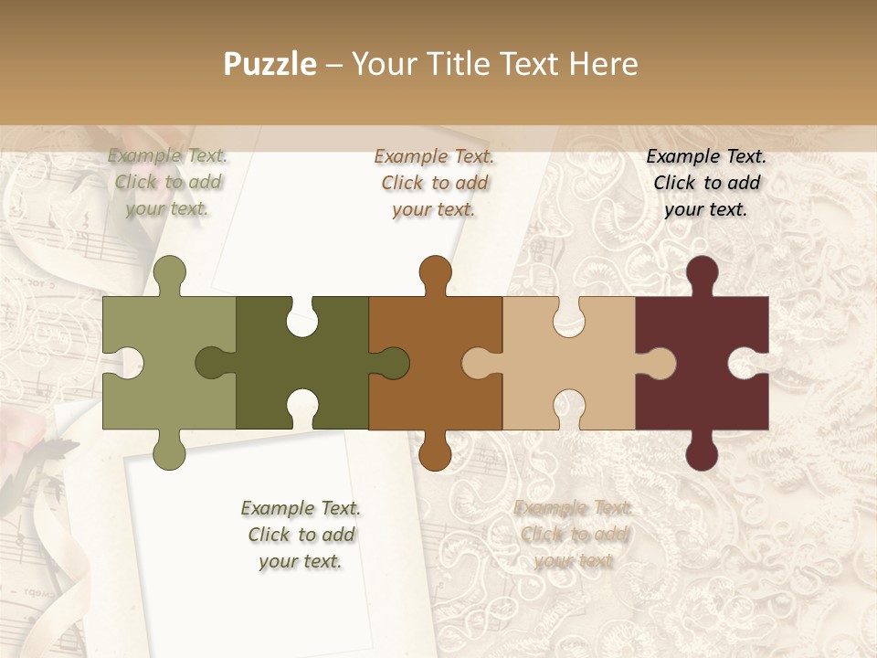 Ornamentation Lace Sepia PowerPoint Template