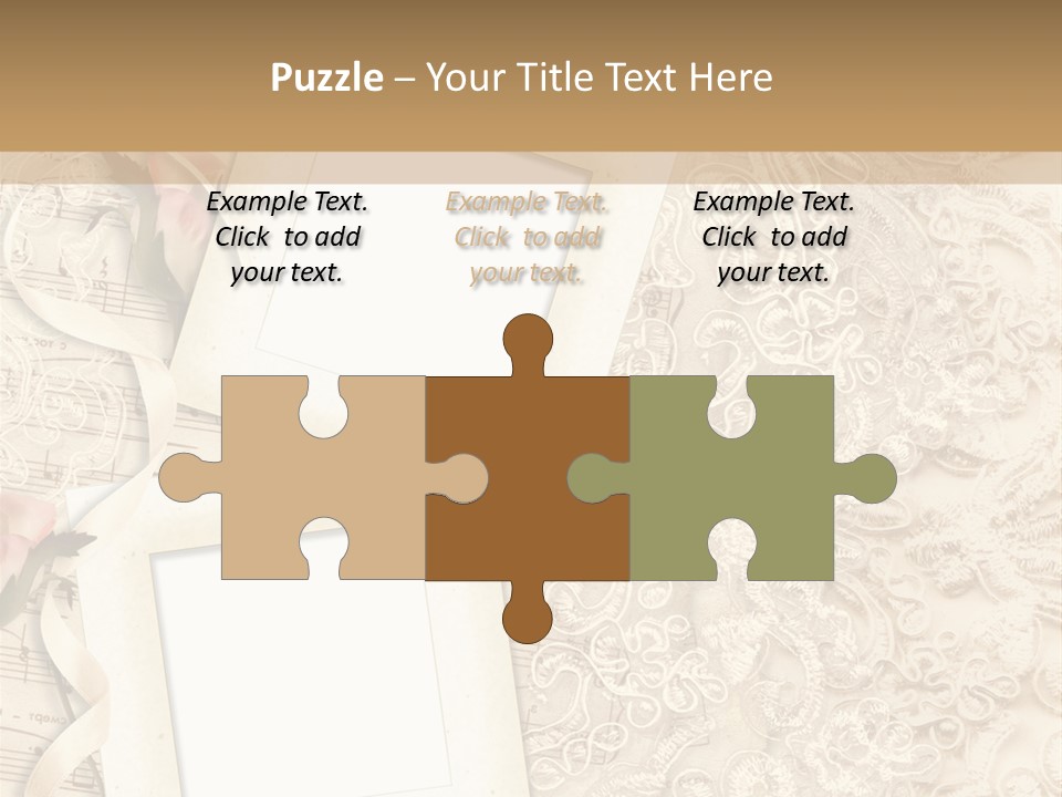 Ornamentation Lace Sepia PowerPoint Template