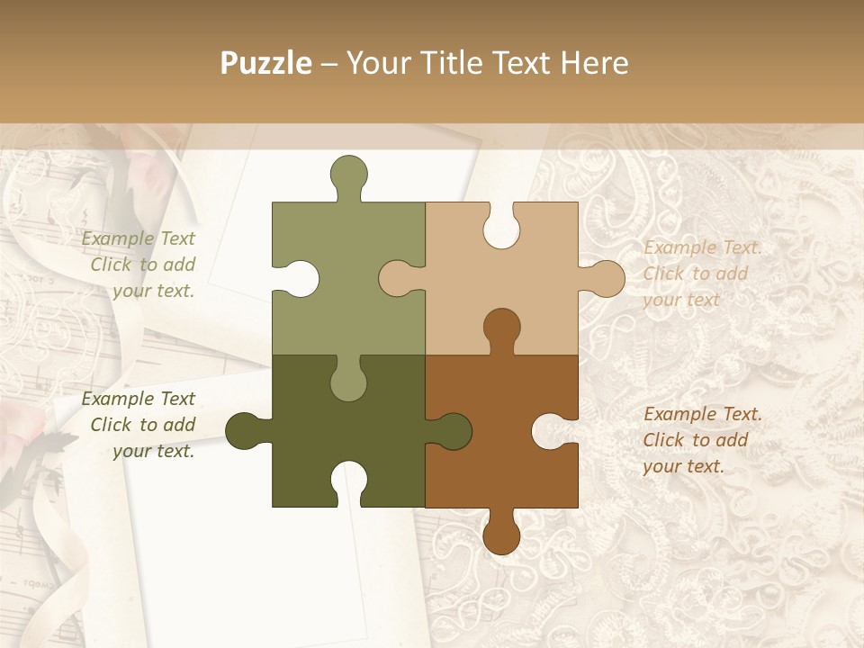 Ornamentation Lace Sepia PowerPoint Template