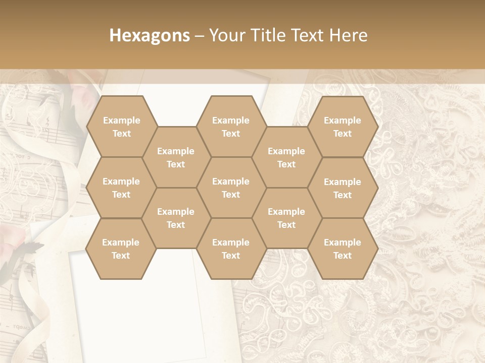 Ornamentation Lace Sepia PowerPoint Template