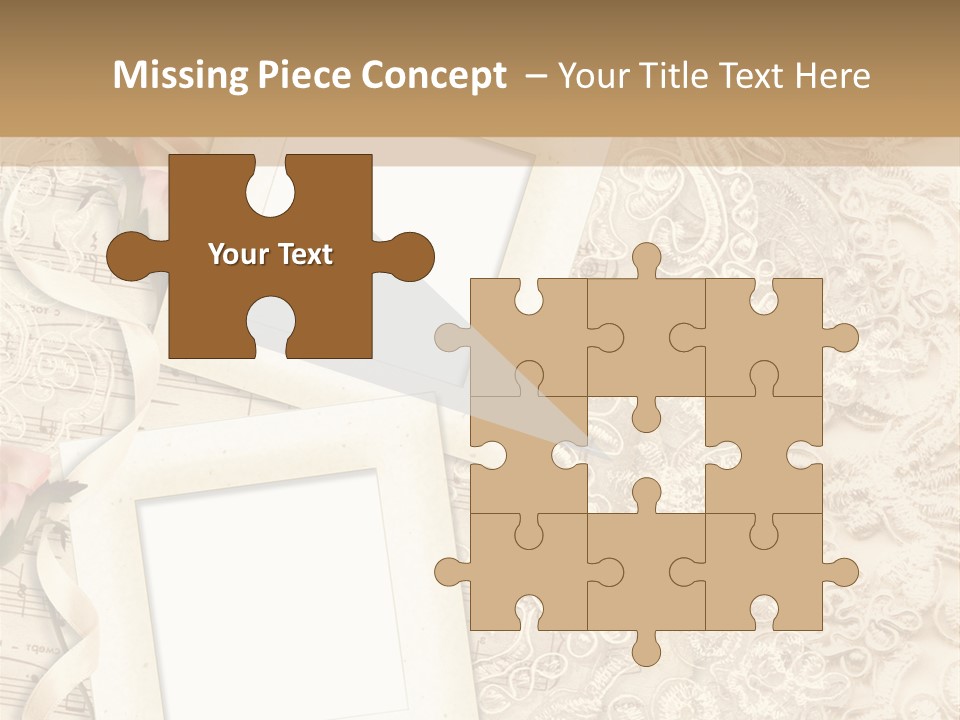 Ornamentation Lace Sepia PowerPoint Template