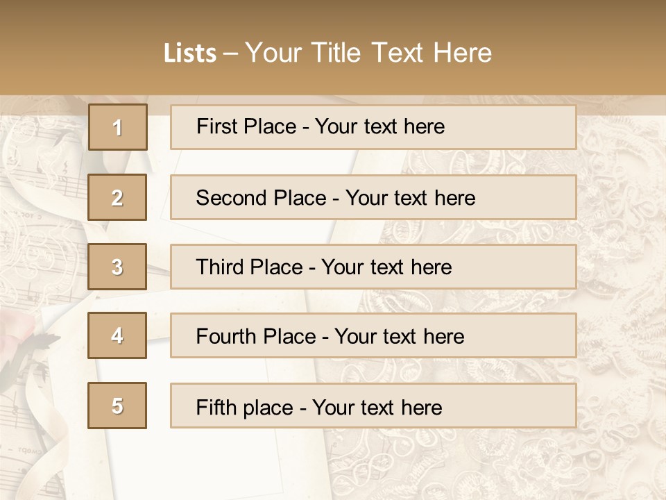 Ornamentation Lace Sepia PowerPoint Template