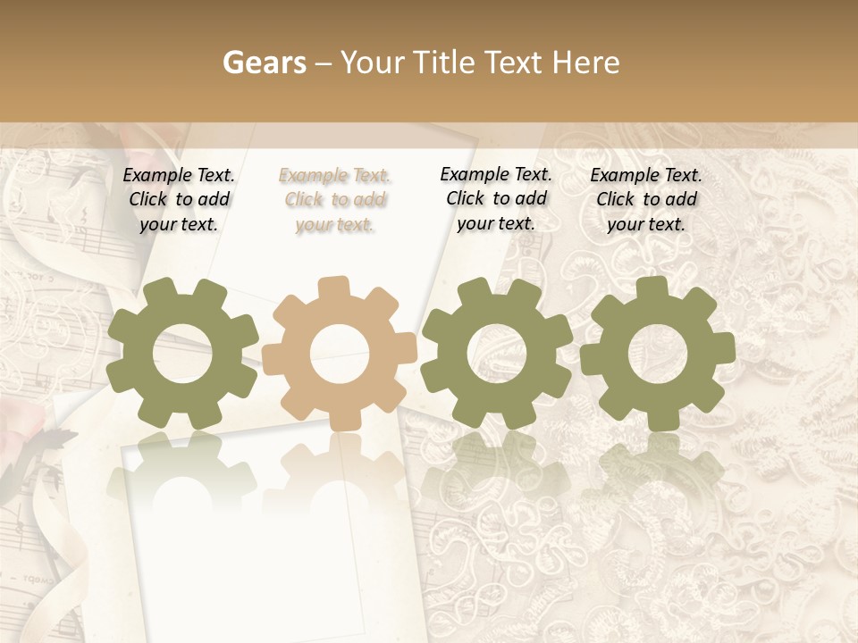 Ornamentation Lace Sepia PowerPoint Template