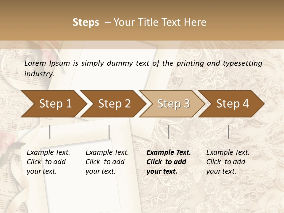 Ornamentation Lace Sepia PowerPoint Template