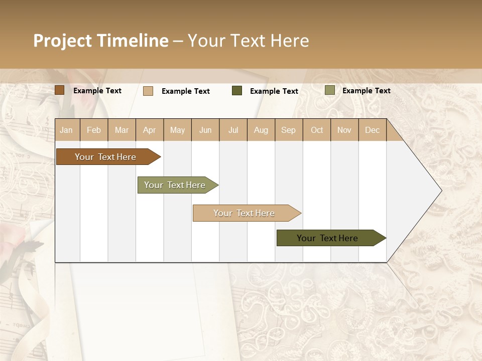 Ornamentation Lace Sepia PowerPoint Template