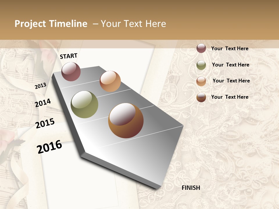 Ornamentation Lace Sepia PowerPoint Template