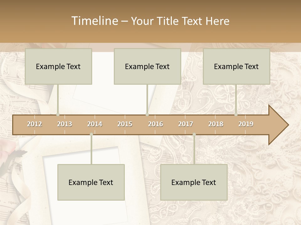 Ornamentation Lace Sepia PowerPoint Template