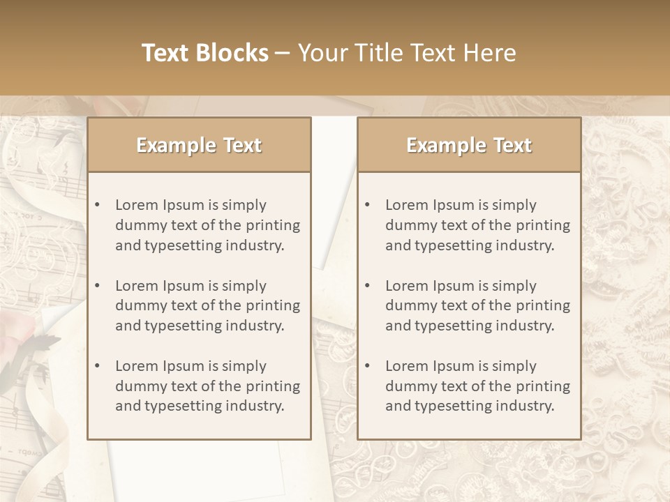 Ornamentation Lace Sepia PowerPoint Template